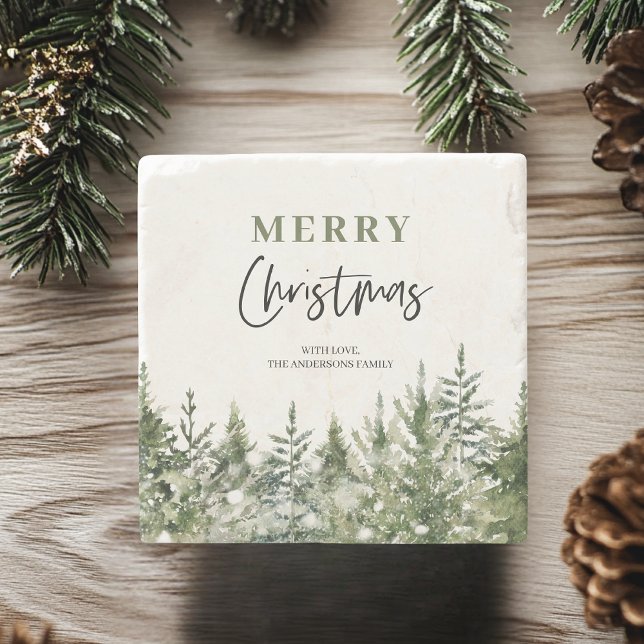 Jul Grönt Träd | GOD JUL Stenunderlägg (Skapare uppladdad)