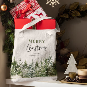 Jul Grönt Träd GOD JUL Tygkasse