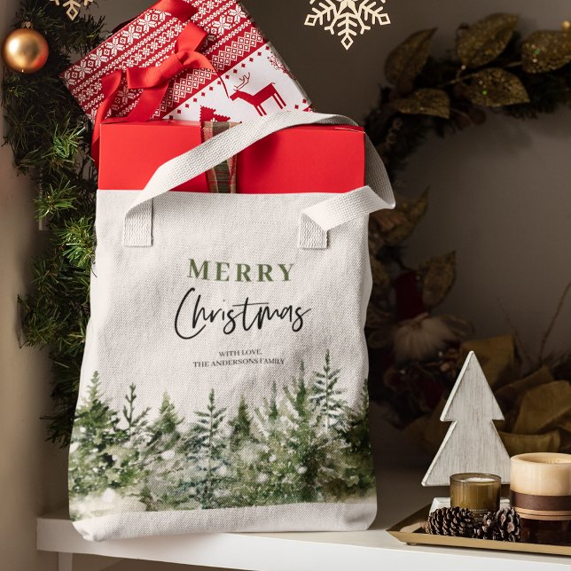 Jul Grönt Träd | GOD JUL Tygkasse (Skapare uppladdad)