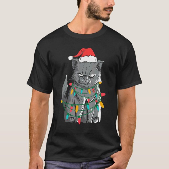 Jul Grumpy Cat Ugly Sweater Costume T Shirt (Framsida)