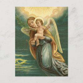 Jul Guardian Angel och Baby Jesus Helg Vykort