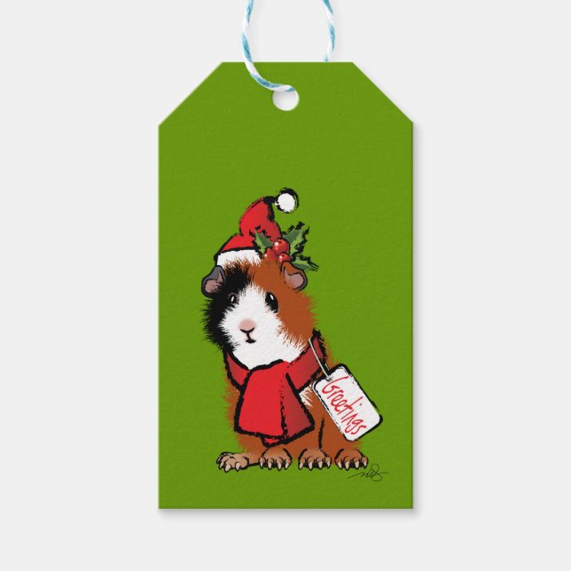 Jul Guinea Gris Hälsning Presentetikett (Framsidan)