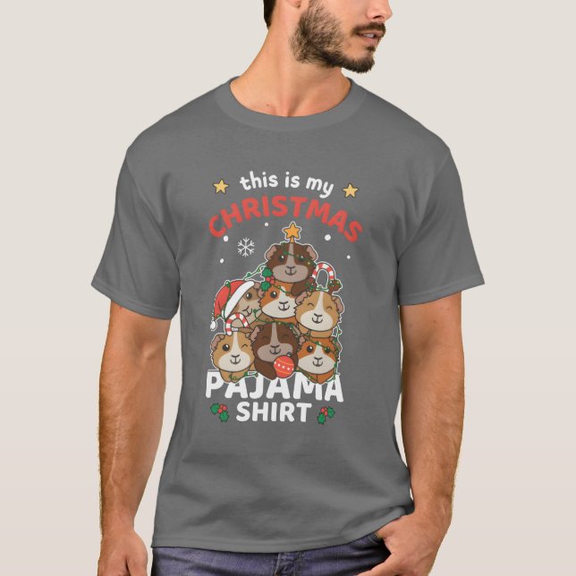 Jul-Guinea-Gris, Jul-Pajamas-familjen T Shirt (Framsida)