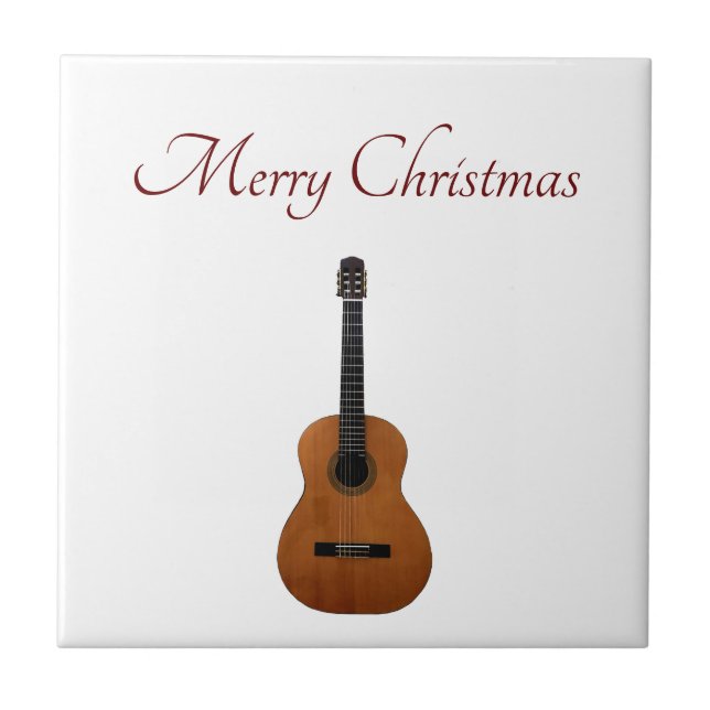 Jul Guitar Musical Festive Typography Kakelplatta (Framsidan)