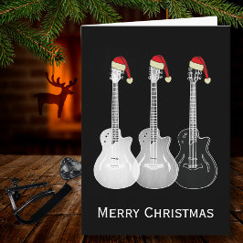 Jul Guitar Simple Black and white Kort