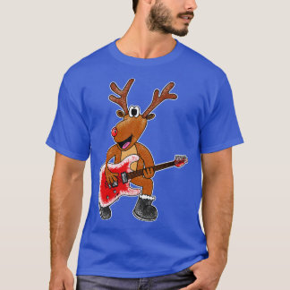 Jul Guitarist Rudolf The Reindeer Electric G T Shirt