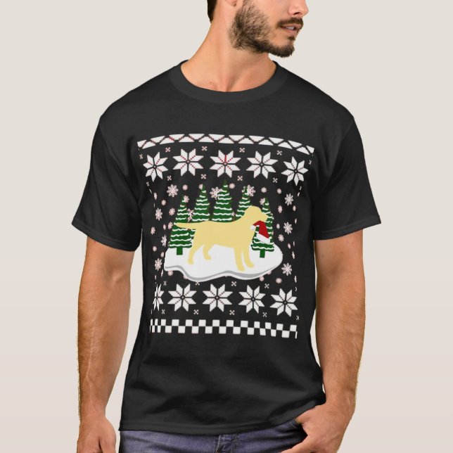 Jul Gul Labrador Siluett Tomtehatt Cla T Shirt (Framsida)