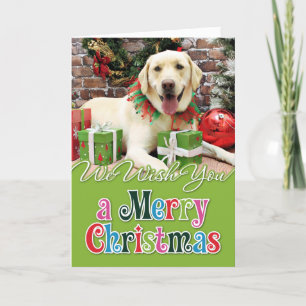 Jul - gula Labrador - Strider Helgkort