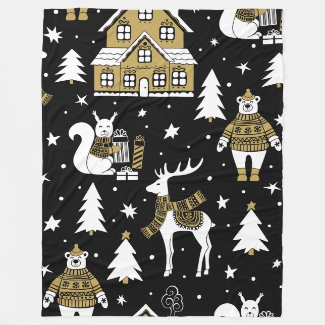 Jul Guld 60 x 80 Fleece Blanket (Framsidan)