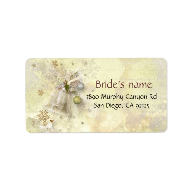 Jul Guld Bell-adressetikett Adressetikett (Framsidan)