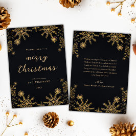 Jul Guld Festive Elegant Modern Black Julkort