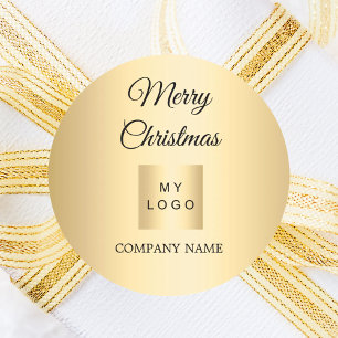 Jul guld företag logotyp runt klistermärke