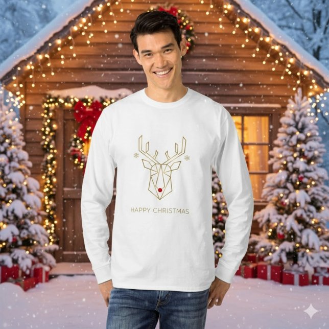 Jul Guld Geometrisk Ren T Shirt (Skapare uppladdad)