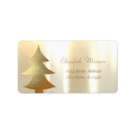 Jul ,Guld Julgran Adressetikett