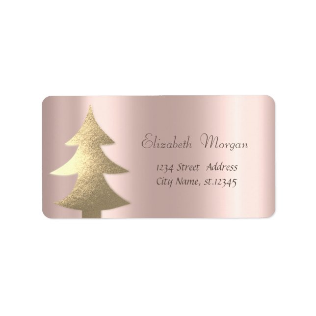 Jul, Guld Julgran, Roséguld Adressetikett (Framsidan)