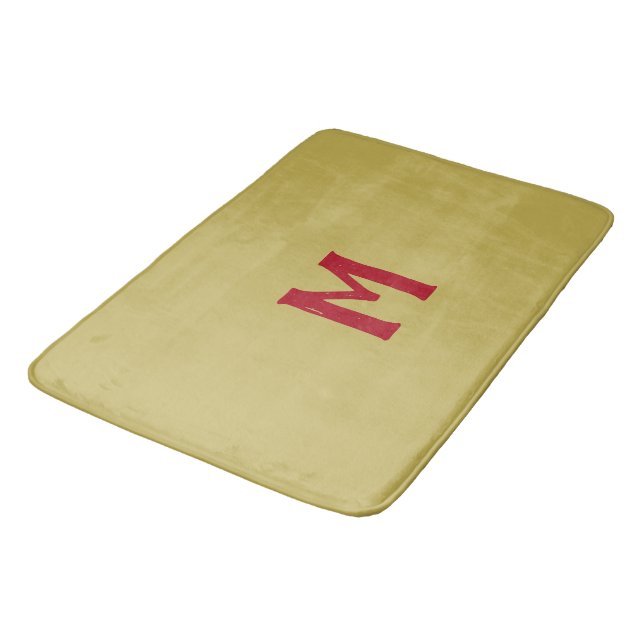Jul Guld Red Monogram Badrumsmatta (Vinklad)