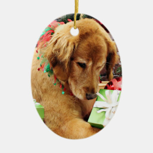 Jul - guld- Retriever - Addison Julgransprydnad Keramik