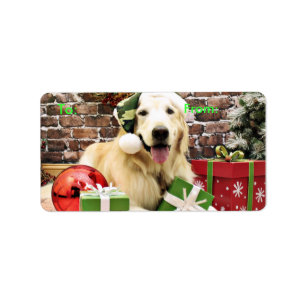 Jul - guld- Retriever - Hudson Adressetikett