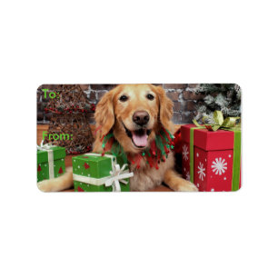 Jul - guld- Retriever - Sidney Adressetikett