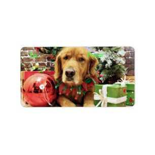 Jul - guld- Retriever - Zoe Adressetikett
