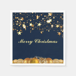 Jul Guld Stars, Baubles, Träd och Message Pappersservett