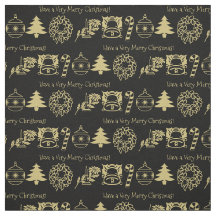 Jul Guld/Svart Helgdag Iconic Mönster