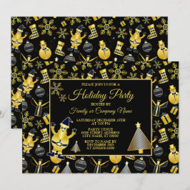 Jul Guld Tomte Snömannen Strumpa Present Mönster Inbjudningar