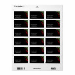 Jul Guld Träd med svart bakgrund Adressetikett<br><div class="desc">Det här är jul-Träd med svart returadressetikett för Guld med svart bakgrund. Den här designfunktionen är ett handskrivet teckensnitt i guld med rulla ram accents på en vit bakgrund i Snö Glitter,  med ett rustiskt texturerat utseende. Anpassningsbar returadress text. Personlig adressetiketter för alla dina utskick.</div>