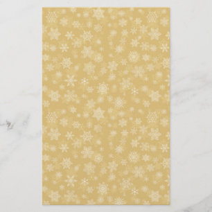 Jul Guld,vit Snöflingor Brevpapper