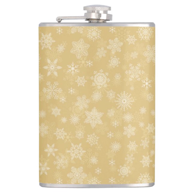 Jul Guld,vit Snöflingor Fickplunta (Framsidan)