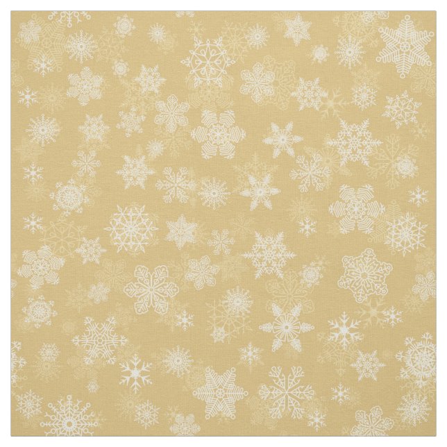 Jul Guld,vit Snöflingor Tyg (Provkarta)