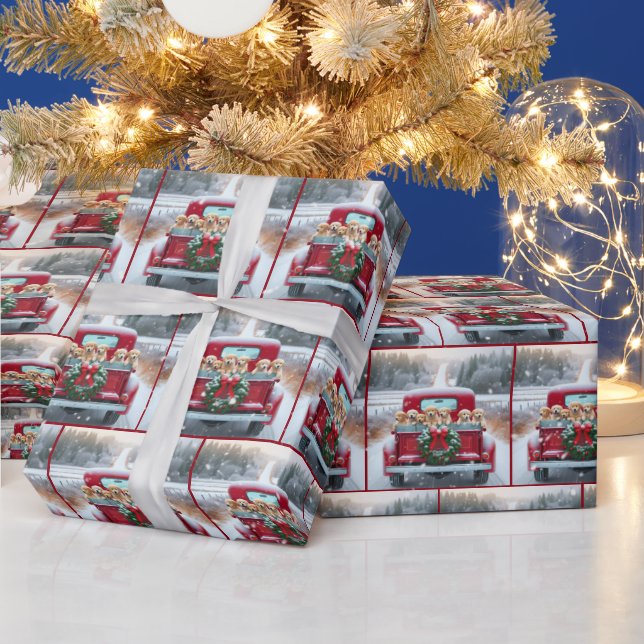 Jul: Gullvadsvalpar i Retro Lastbil Presentpapper (Helgdagar)