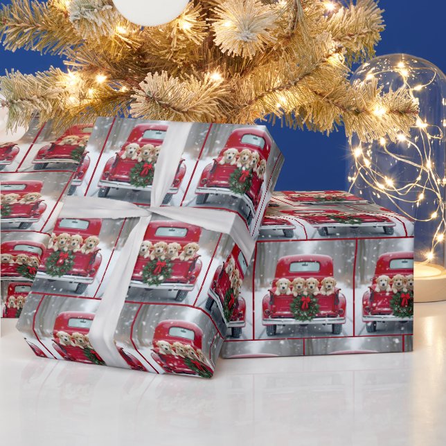 Jul: Gullvadsvalpar i Röda Lastbil Presentpapper (Helgdagar)