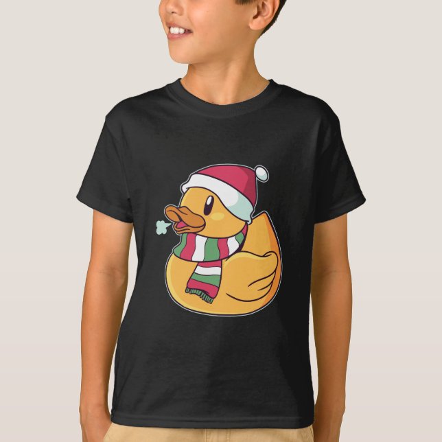 Jul-gummand Santa hatt present För Andfans T Shirt (Framsida)