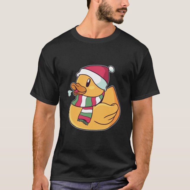 Jul-gummand Santa hatt present För Andfans T Shirt (Framsida)