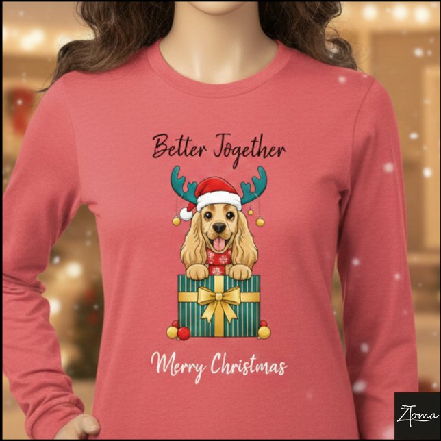 Jul Gyllen Cocker Spaniel Present Grafik T Shirt (Skapare uppladdad)