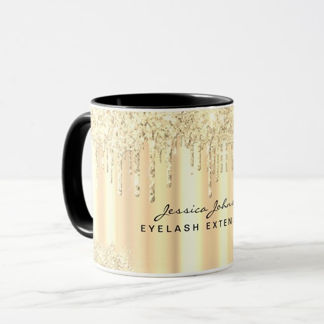 Jul Gyllene Skönhet Glitter Dripper Anpassad Mugg (Framsida vänster)