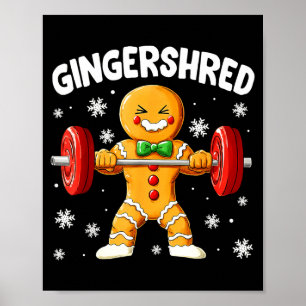 Jul Gym Gingerbread Gingershred Jul Träning Poster