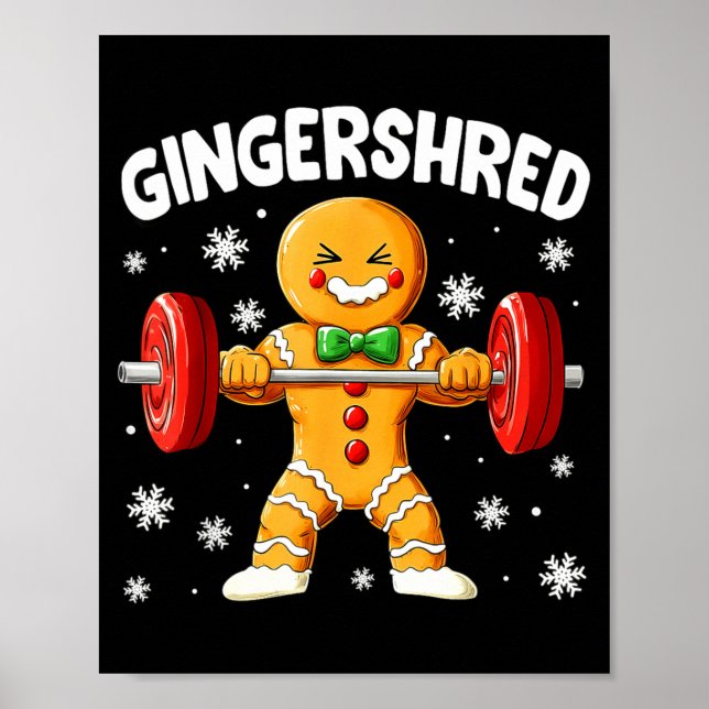 Jul Gym Gingerbread Gingershred Jul Träning Poster (Framsidan)