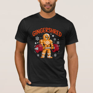 Jul Gym Gingerbread Rolig Träning Holiday T Shirt