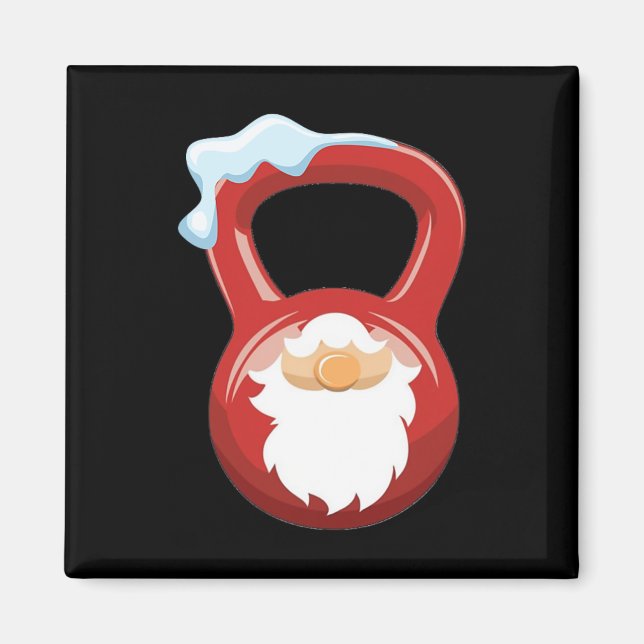 Jul Gym Tränings Gnome Kettlebell Jul För Gy Magnet (Framsidan)