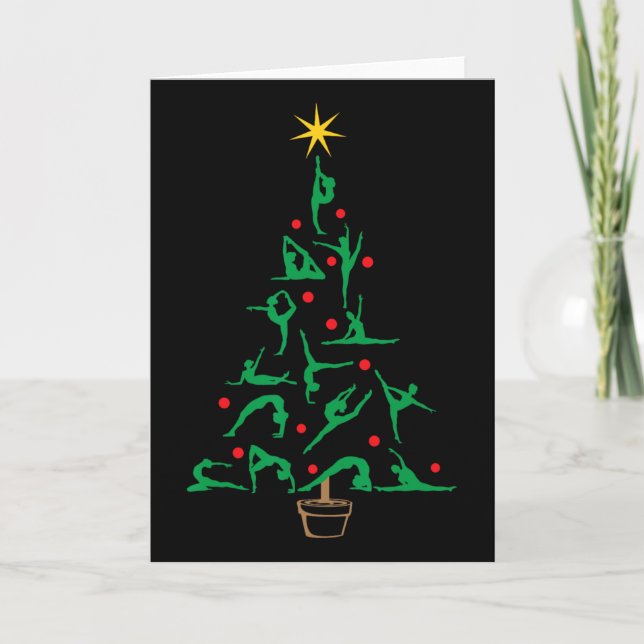 Jul Gymnastik Yoga Julgran  Kort (Framsida)