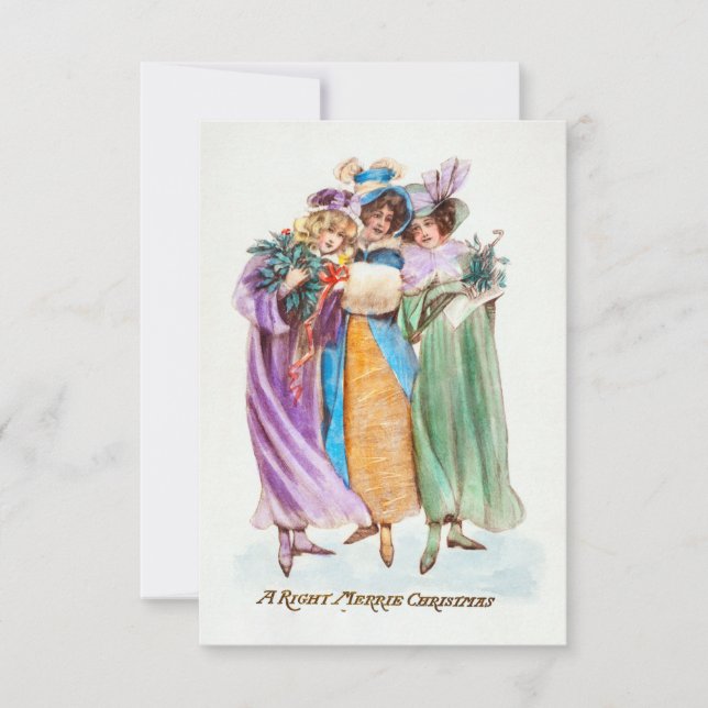 Jul Hälsning A Höger Merrie jul Inbjudningar (Framsida)
