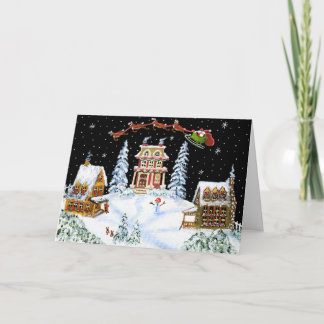 Jul hälsning, kort, Santa, ren, kanin Helgkort