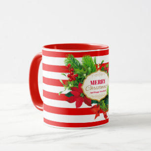 Jul Hälsning Red Stripe Mugg