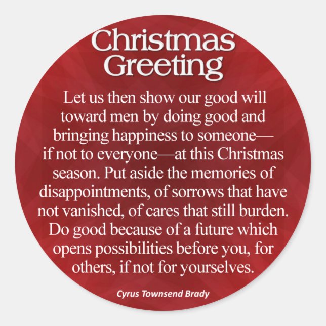 Jul Hälsning Runt Klistermärke (Framsida)