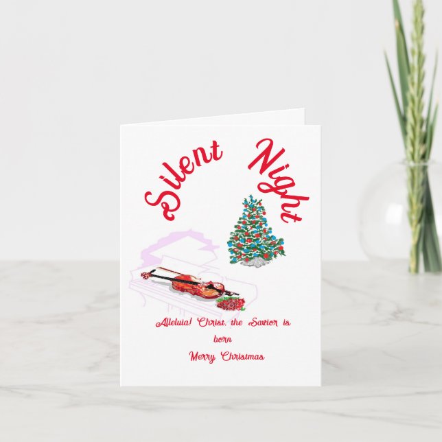 Jul hälsning: Tyst natt Helgkort (Framsida)