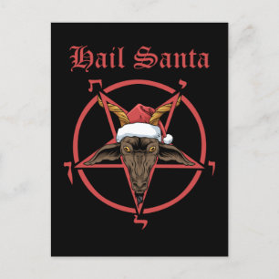 Jul Hälsningar Santa Satanism Get Satan Baphomet Vykort