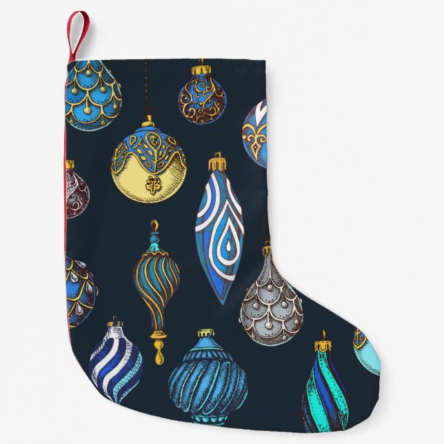 Jul Hand plockade, Vintage Dekorationer. Liten Julstrumpa (Framsidan)