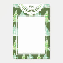 Jul Hand vattenfärgade träd Initial Namn